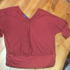 Apt. 9 Women's Rust V-Neck Short Sleeve Top